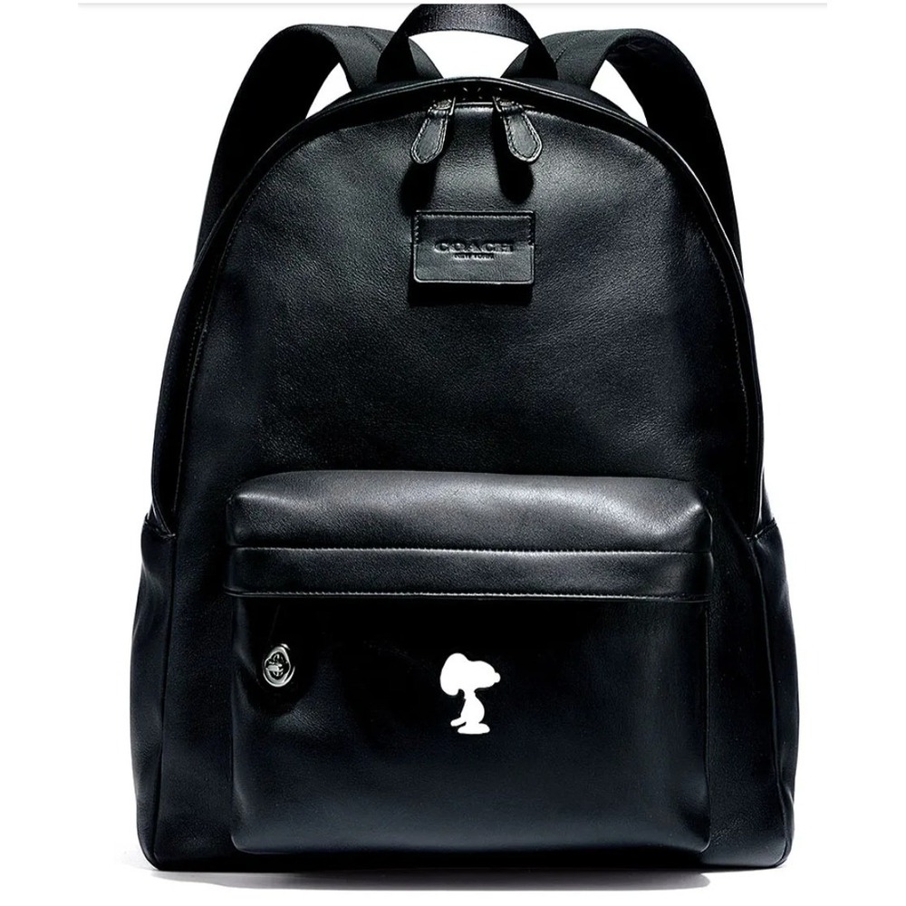 Coach Snoopy 2015 Limited Edition Black Leather Backpack Peanuts Collaboration - Picture 6 of 17